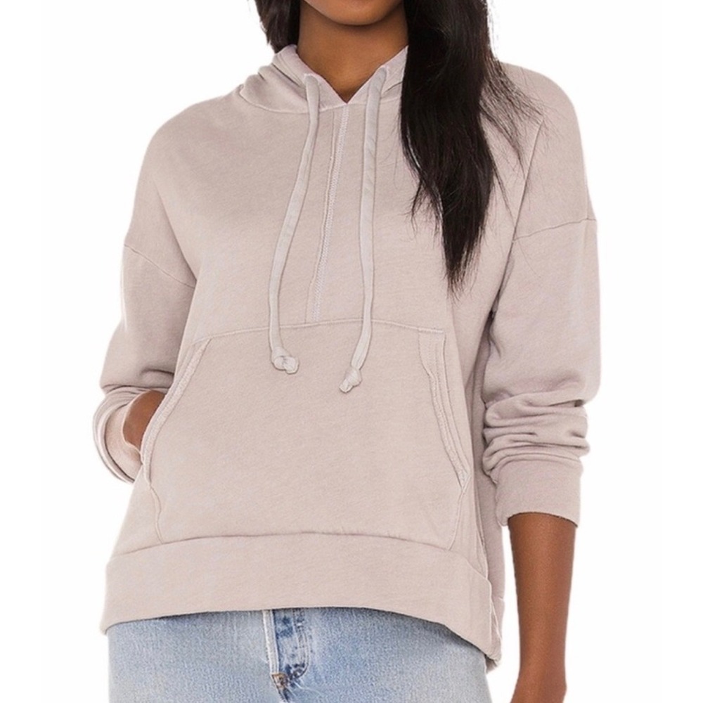 Free People Movement Work‎ It Out Hoodie Taupe Grey Fleece Pullover -Small